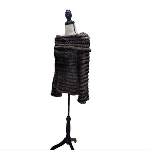 BCBGMaxAzria Textured Brown Off-Shoulder Sweater